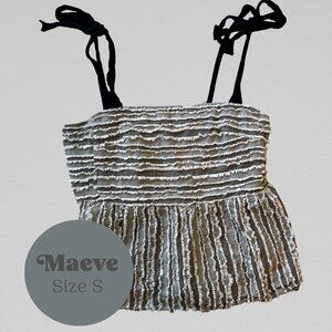 Maeve Anthropologie two-tone frayed tank